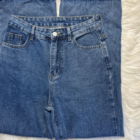 SHEIN Wide Leg High Waisted Jeans Medium Wash Size 26 - Picture 3 of 4